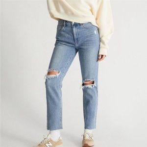 New PacSun Ripped Denim Mom Jeans Size 26